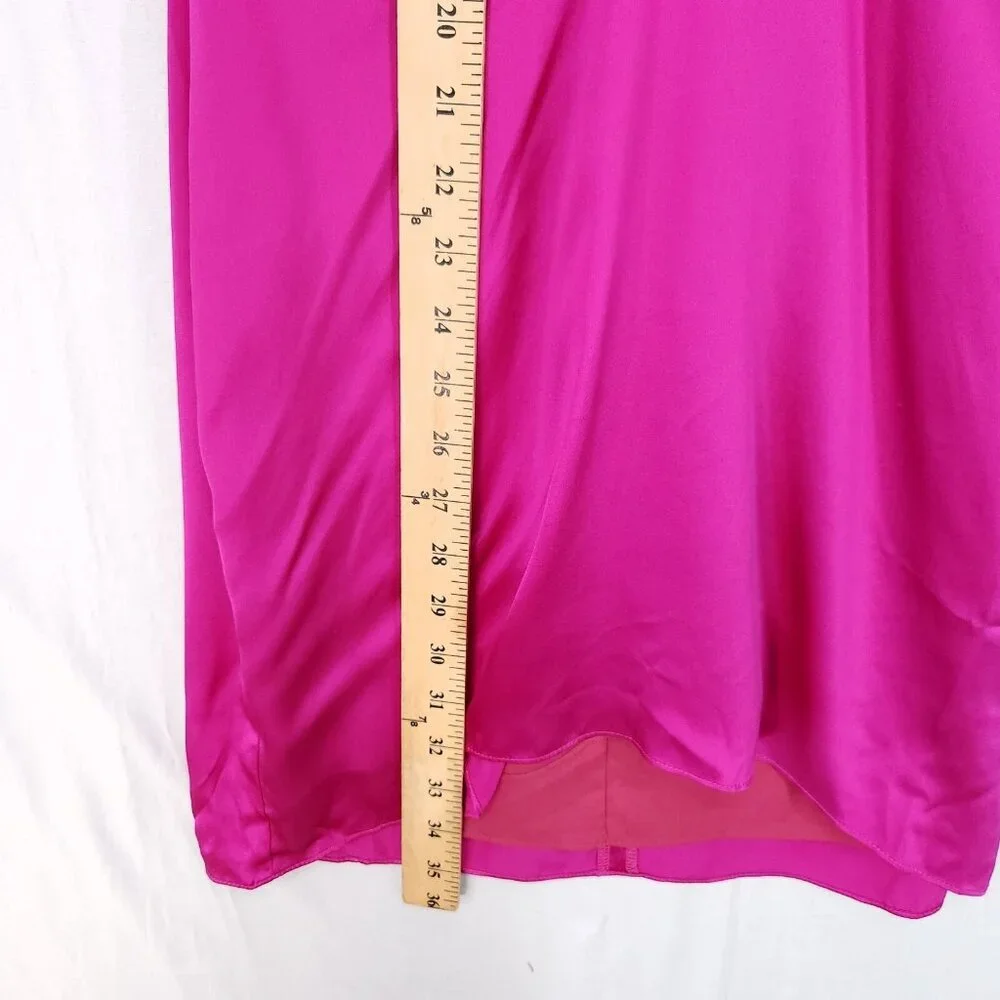 Revolve Amanda Uprichard Silk Mini Dress Size Medium Halter Hot Pink *altered - Picture 9 of 15
